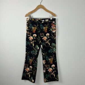 Jules Leopold Floral Print Stretch Pull-on Pants - Size Small Bohemian